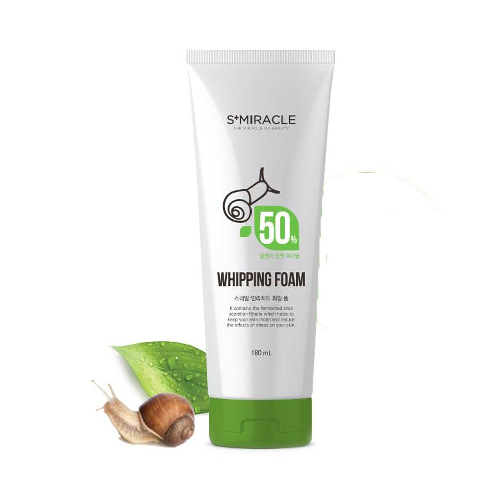 S+MIRACLE SNAIL ENRICHED Whipping FOAM with 50% snail slime filtrate & propolis & nutrition of herb