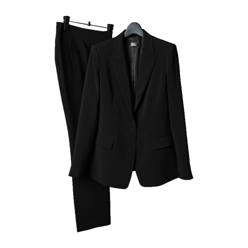 SUIT HEEL ONE BUTTON SINGLE SUIT - BLACK
