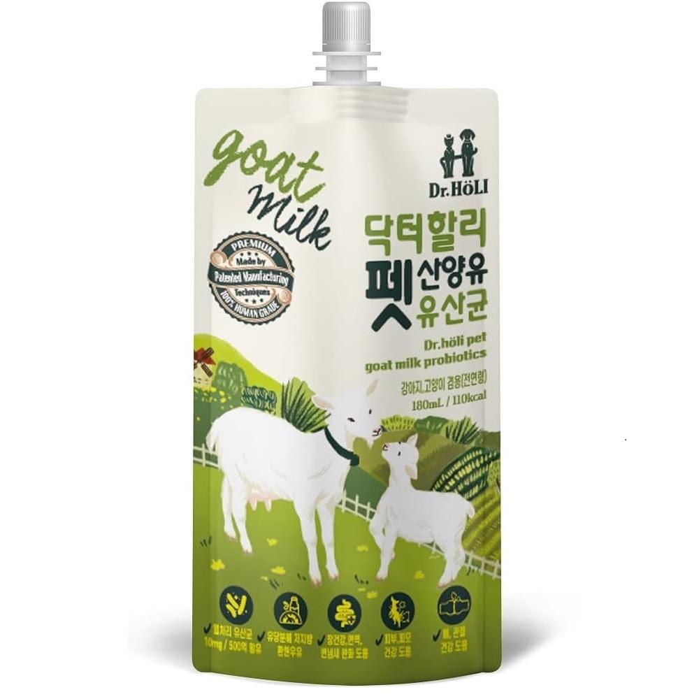Dr.Holi Pet Goat's Milk for Dogs and Cats(6.08ozX10Pouch) - Free Lactose, Low Fat Milk
